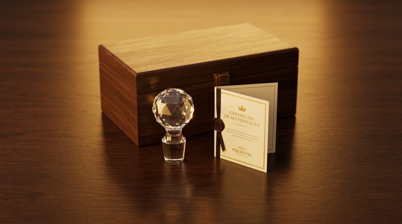 付属品（木箱・クリスタル替栓・冊子）