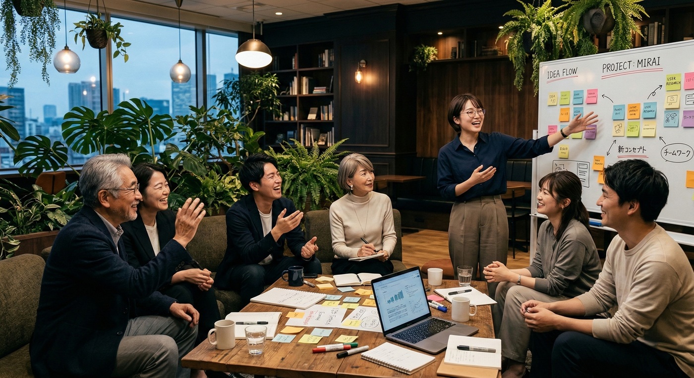 リラックスした環境でのブレインストーミング